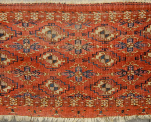 Tekke Mafrash, corroded silk, 19th C. 2-6 x 1-2